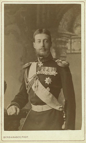 Grand Duke Konstantin Konstantinovich, three-quarter length portrait... between 1870 and 86. Creator: Unknown