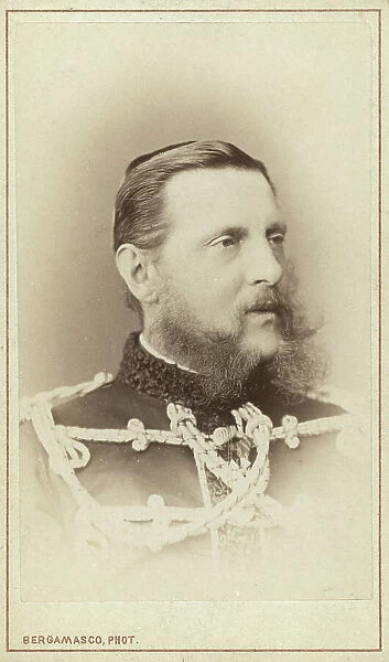 Grand Duke Konstantin Nicolaevich, head-and-shoulders portrait, facing right, between 1870 and 1886. Creator: Unknown