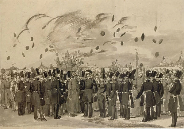 Grand Duke Mikhail Pavlovich Visiting the Camp of the Life-Guard Finland Regiment on July 8, 1837, 1837. Artist: Fedotov, Pavel Andreyevich (1815-1852)