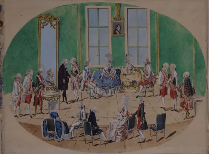 Framed Print : Grand Duke Pavel Petrovich and Grand Duchess Maria Fyodorovna in Vienna in 1782, 1782. Artist: Loeschenkohl, Johann Hieronymus (1753-1807) Framed Print : Grand Duke Pavel Petrovich and Grand Duchess Maria Fyodorovna in Vienna in 1782, 1782. Artist: Loeschenkohl, Johann Hieronymus (1753-1807)