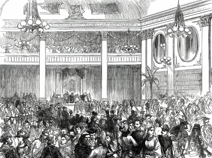 Framed Print : Grand Fancy-Dress Ball at Dublin Castle, 1876. Creator: Unknown Framed Print : Grand Fancy-Dress Ball at Dublin Castle, 1876. Creator: Unknown