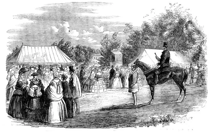 Framed Print : Grand Fete in Hamstead Park, Berks, in Aid of the Great Western Railway Widows and... 1858. Creator: Unknown Framed Print : Grand Fete in Hamstead Park, Berks, in Aid of the Great Western Railway Widows and... 1858. Creator: Unknown