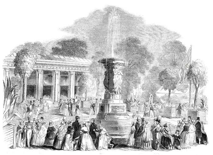 Framed Print : Grand Fete at Mount Edgecumbe - the Bazaar and Italian Gardens, 1844. Creator: Unknown Framed Print : Grand Fete at Mount Edgecumbe - the Bazaar and Italian Gardens, 1844. Creator: Unknown
