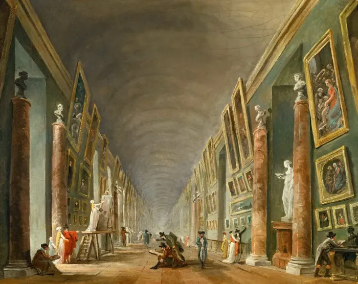 Framed Print : The Grand Galery of the Louvre. Artist: Robert, Hubert (1733-1808) Framed Print : The Grand Galery of the Louvre. Artist: Robert, Hubert (1733-1808)