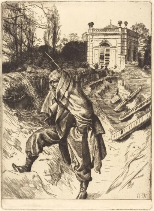 Framed Print : Grand Garde (Souvenir du siege de Paris), 1878. Creator: James Tissot Framed Print : Grand Garde (Souvenir du siege de Paris), 1878. Creator: James Tissot