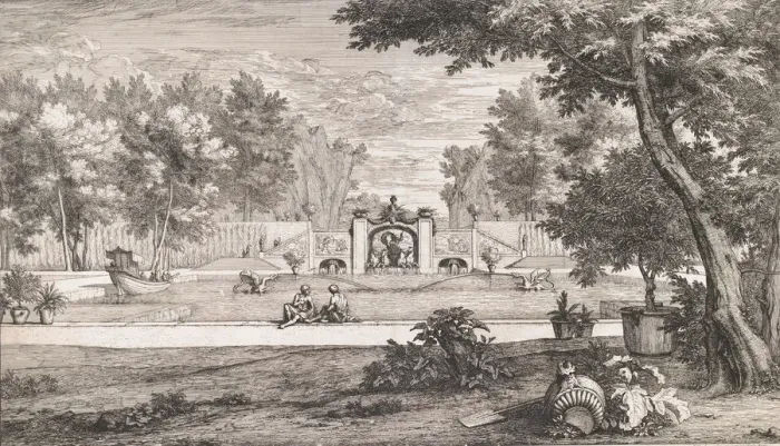Framed Print : Grand Garden View. Creator: Abraham Genoels II Framed Print : Grand Garden View. Creator: Abraham Genoels II