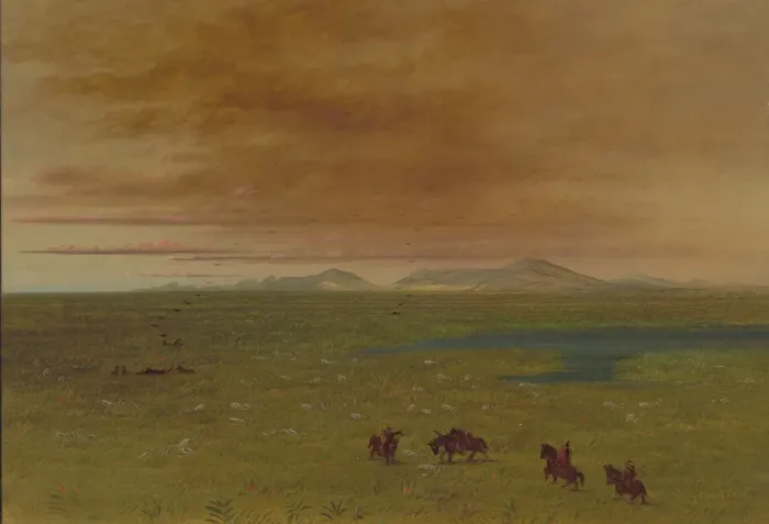 Framed Print : Grand Lavoir, Pampa del Sacramento, 1854 / 1869. Creator: George Catlin Framed Print : Grand Lavoir, Pampa del Sacramento, 1854 / 1869. Creator: George Catlin