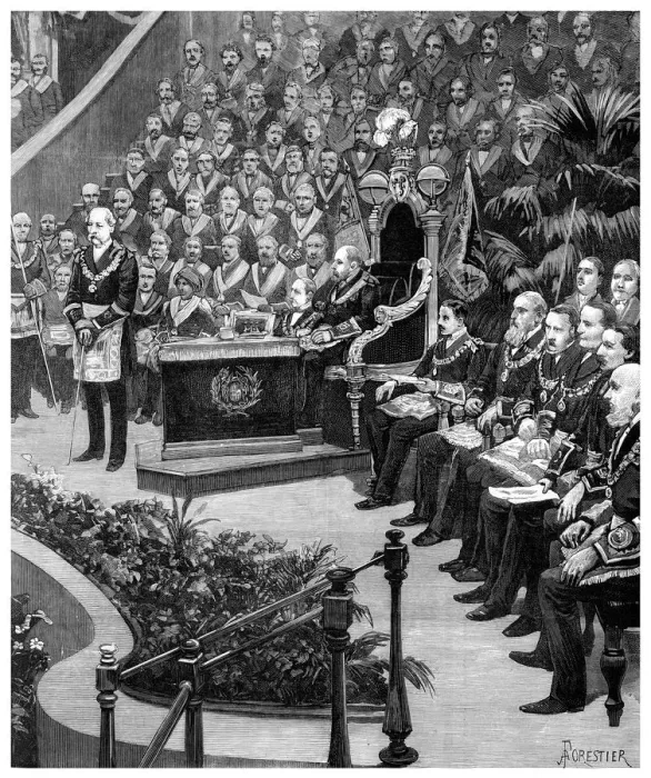 Framed Print : Grand Masonic gathering, 1887 Framed Print : Grand Masonic gathering, 1887
