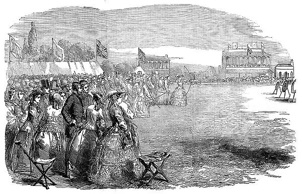 Grand National Archery Meeting on the Race-Ground, Shrewsbury, 1854. Creator: Unknown