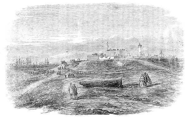The Grand Naval Review, at Spithead: Southsea Castle, towards Portsmouth, 1856. Creator: Unknown