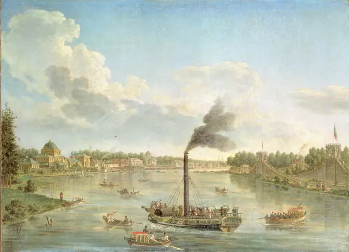 Framed Print : Grand Peterhof Palace at the Gulf of Finland, 1761. Artist: Makhaev, Mikhail Ivanovich (1718-1770) Framed Print : Grand Peterhof Palace at the Gulf of Finland, 1761. Artist: Makhaev, Mikhail Ivanovich (1718-1770)