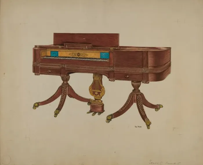 Framed Print : Grand Piano, c. 1938. Creator: Ray Price Framed Print : Grand Piano, c. 1938. Creator: Ray Price