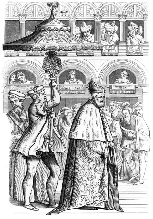 Framed Print : Grand procession of the Doge, Venice, Italy, 16th century (1849)