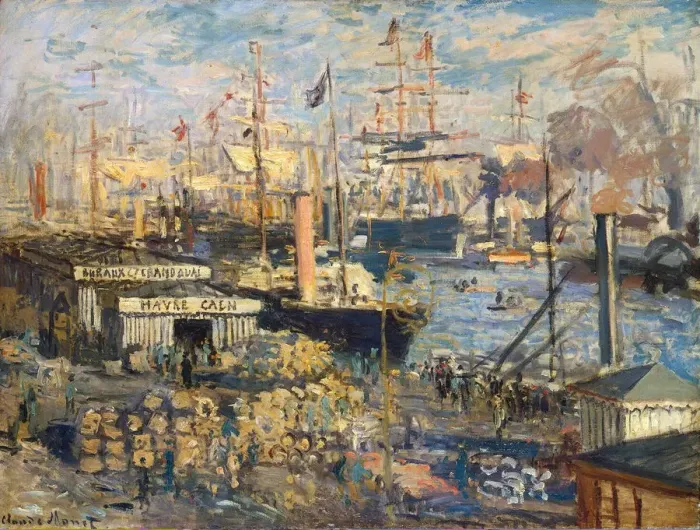 Framed Print : Grand Quai at Havre, 1872. Artist: Claude Monet Framed Print : Grand Quai at Havre, 1872. Artist: Claude Monet