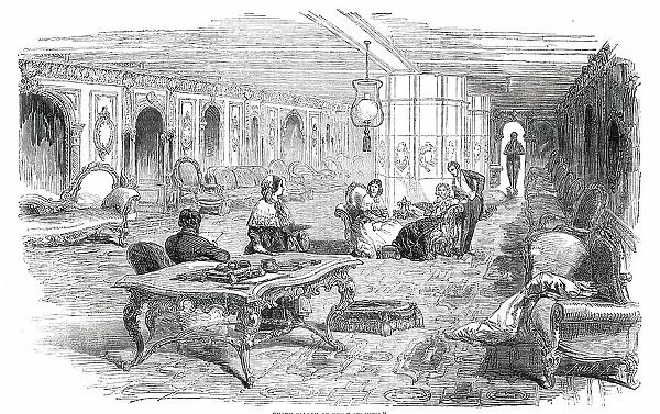 Grand Saloon of the 'Atlantic', 1850. Creator: Smyth. Grand Saloon of the 'Atlantic', 1850. Creator: Smyth