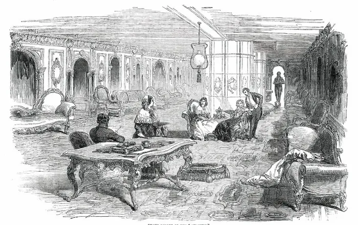 Framed Print : Grand Saloon of the Atlantic, 1850. Creator: Smyth. Grand Saloon of the Atlantic, 1850. Creator: Smyth Framed Print : Grand Saloon of the Atlantic, 1850. Creator: Smyth. Grand Saloon of the Atlantic, 1850. Creator: Smyth