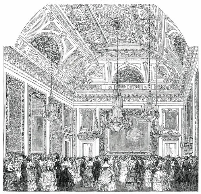 Framed Print : The Grand Saloon at Devonshire House, 1850. Creator: Unknown Framed Print : The Grand Saloon at Devonshire House, 1850. Creator: Unknown