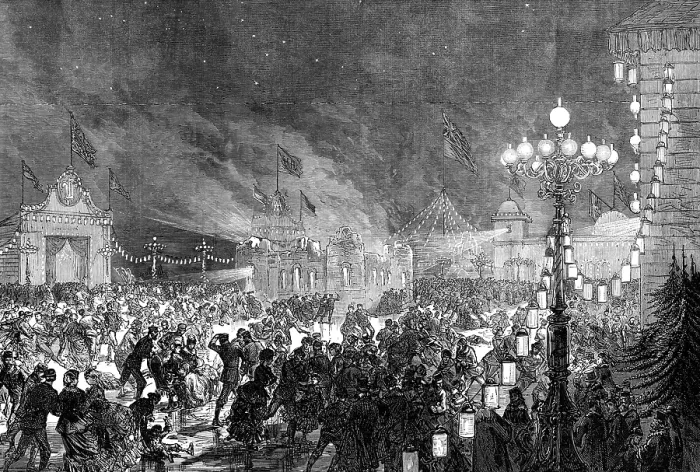 Framed Print : Grand skating fete on the Neva in honour of the Duke of Edinburgh's marriage, 1874. Creator: Unknown. Grand skating fete on the Neva in honour of the Duke of Edinburgh's marriage, 1874. Creator: Unknown Framed Print : Grand skating fete on the Neva in honour of the Duke of Edinburgh's marriage, 1874. Creator: Unknown. Grand skating fete on the Neva in honour of the Duke of Edinburgh's marriage, 1874. Creator: Unknown