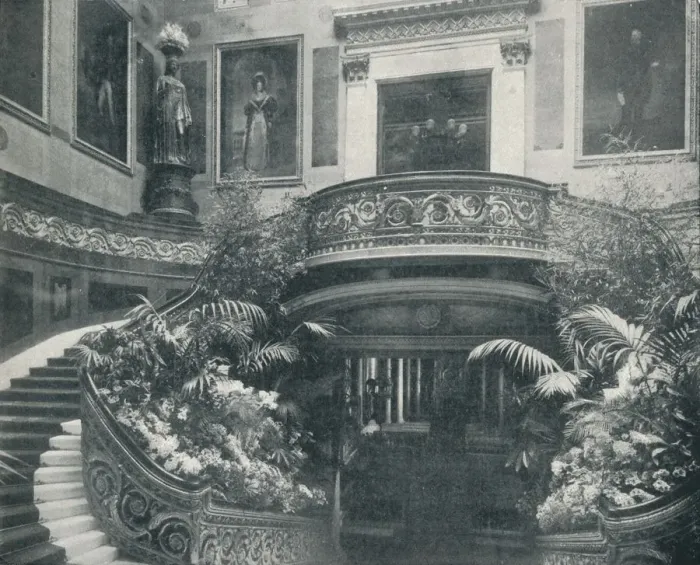 Framed Print : The Grand Staircase at Buckingham Palace, c1899, (1901). Artist: HN King Framed Print : The Grand Staircase at Buckingham Palace, c1899, (1901). Artist: HN King