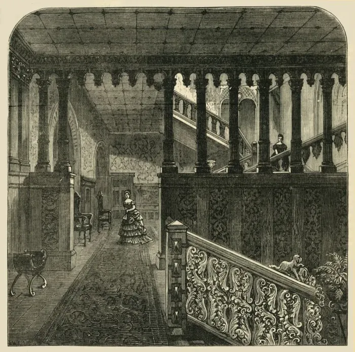 Framed Print : Grand Staircase, Holland House, c1876. Creator: Unknown Framed Print : Grand Staircase, Holland House, c1876. Creator: Unknown