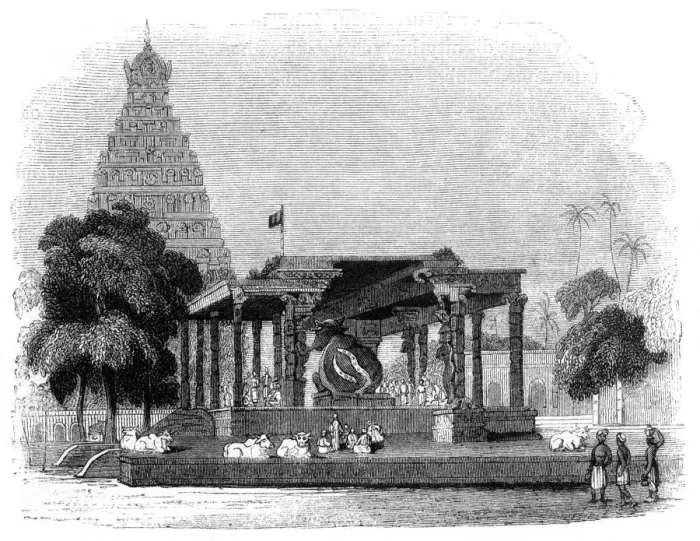 Framed Print : Grand Temple of the Bull, Tanjore, India, 1847. Artist: Kirchner Framed Print : Grand Temple of the Bull, Tanjore, India, 1847. Artist: Kirchner