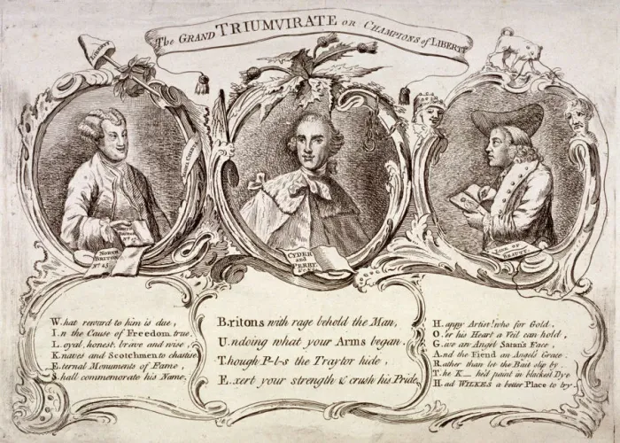 Framed Print : The Grand Triumvirate or Champions of Liberty... 1763 Framed Print : The Grand Triumvirate or Champions of Liberty... 1763