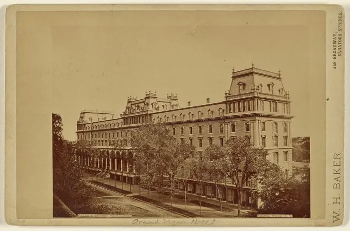 Framed Print : Grand Union Hotel at Saratoga Springs, N.Y. about 1880. Creator: Baker & Record Framed Print : Grand Union Hotel at Saratoga Springs, N.Y. about 1880. Creator: Baker & Record