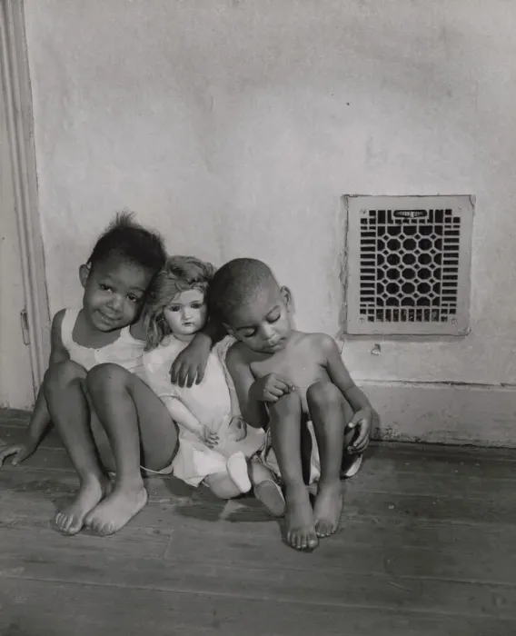 Framed Print : Grandchildren of Mrs. Ella Watson, a government charwoman, Washington, D. C. 1942. Creator: Gordon Parks Framed Print : Grandchildren of Mrs. Ella Watson, a government charwoman, Washington, D. C. 1942. Creator: Gordon Parks