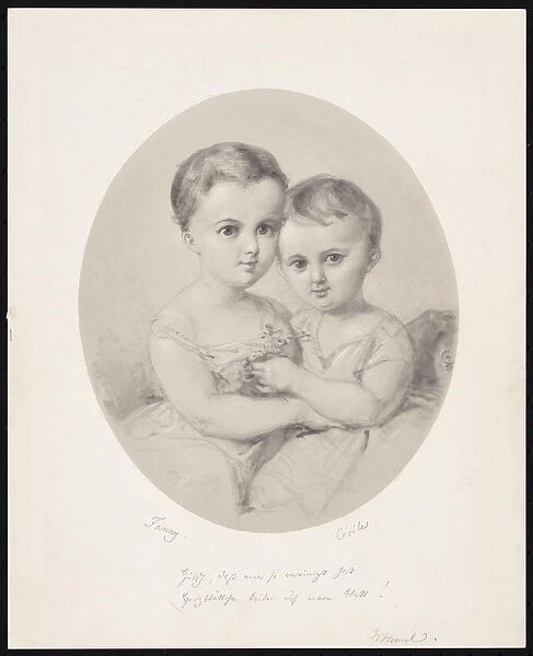 The granddaughters Fanny and Cecile Hensel, ca 1860. Creator: Hensel, Wilhelm (1794-1861)