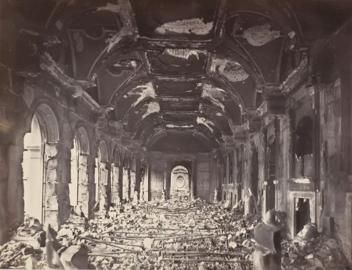 Framed Print : Grande Salle du Conseil d Etat, May 1871. Creator: Charles Soulier Framed Print : Grande Salle du Conseil d Etat, May 1871. Creator: Charles Soulier