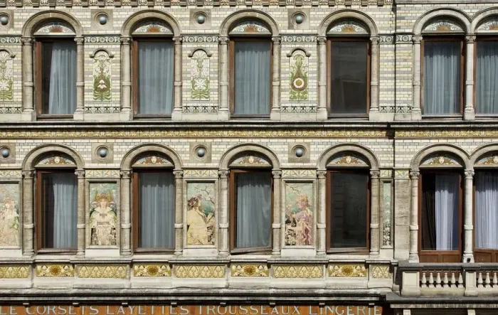 Framed Print : Grandes Magasins De Blanc, 32-34 Rue du Marche au Poulets, Brussels, (1896-1897), c2014-2017 Framed Print : Grandes Magasins De Blanc, 32-34 Rue du Marche au Poulets, Brussels, (1896-1897), c2014-2017
