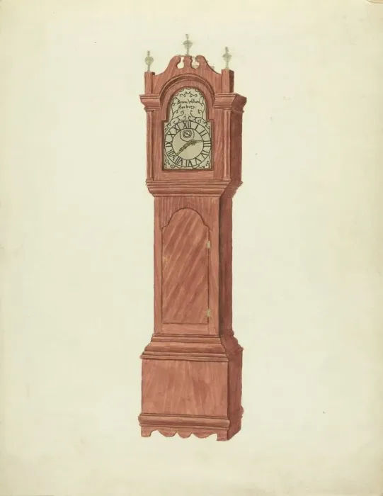 Framed Print : Grandfather Clock, c. 1935. Creator: Walter W. Jennings Framed Print : Grandfather Clock, c. 1935. Creator: Walter W. Jennings