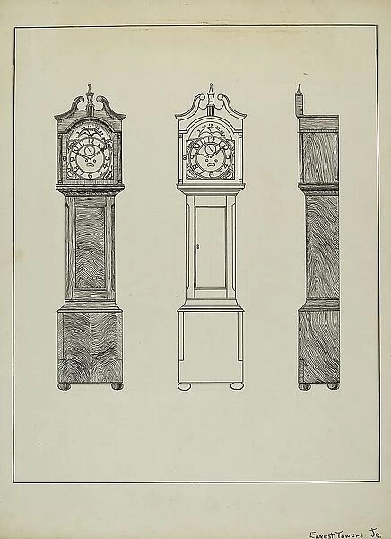 Grandfather Clock, c. 1936. Creator: Ernest A Towers Jr