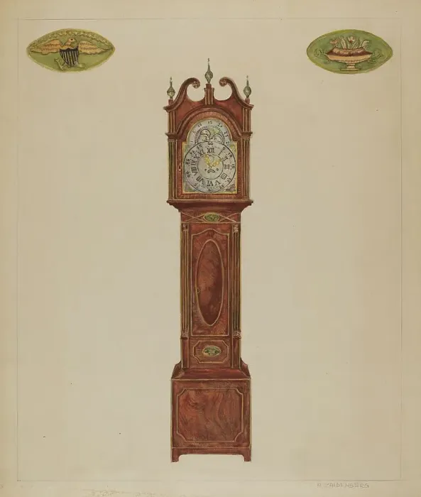 Framed Print : Grandfather Clock, c. 1936. Creator: A. Zaidenberg Framed Print : Grandfather Clock, c. 1936. Creator: A. Zaidenberg