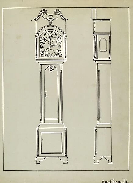 Grandfather's Clock, c. 1936. Creator: Ernest A Towers Jr