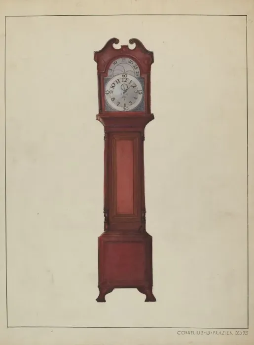 Framed Print : Grandfathers Clock, c. 1936. Creator: Cornelius Frazier
