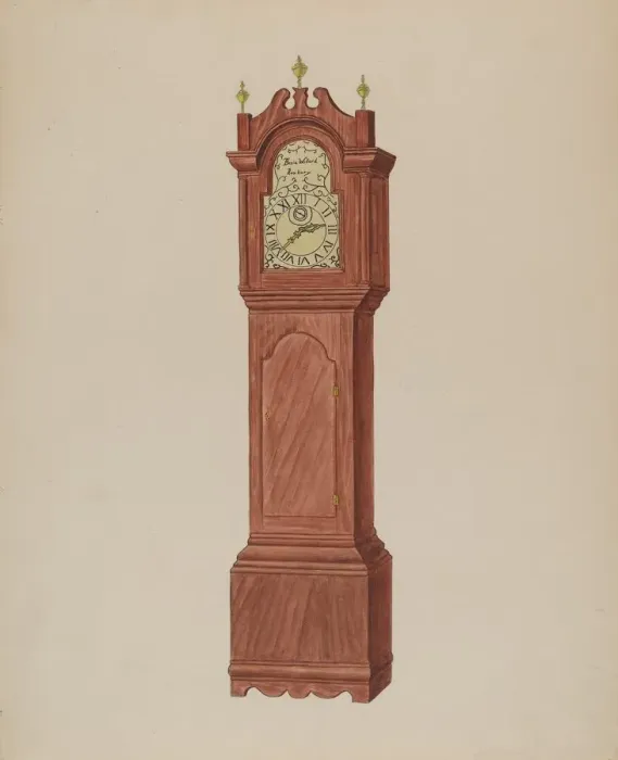 Framed Print : Grandfathers Clock, c. 1937. Creator: Frederick Jackson Framed Print : Grandfathers Clock, c. 1937. Creator: Frederick Jackson