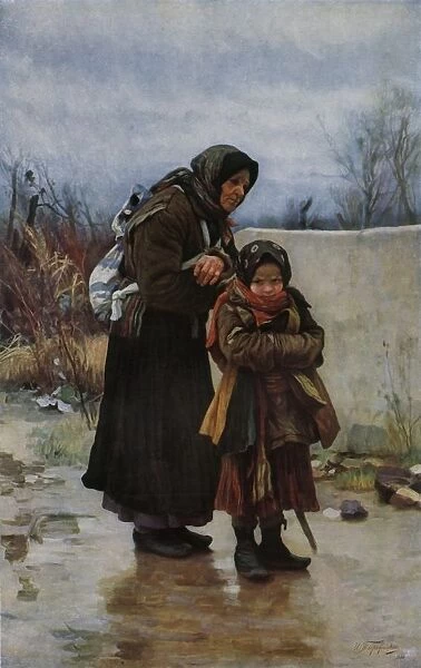 Grandmother and Grandchild, 1880s, (1965). Creator: Ivan Ivanovic Tvoroznikov