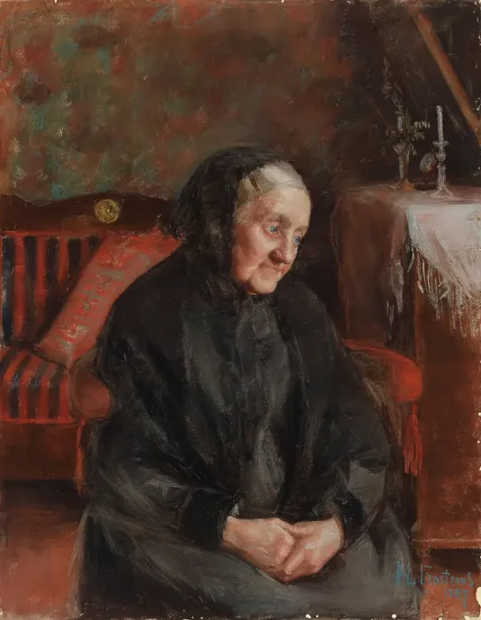 Framed Print : Grandmother, Portrait of Mrs. Augusta Frosterus (née Norling), 1887. Creator: Hanna Frosterus-Segerstrale Framed Print : Grandmother, Portrait of Mrs. Augusta Frosterus (née Norling), 1887. Creator: Hanna Frosterus-Segerstrale
