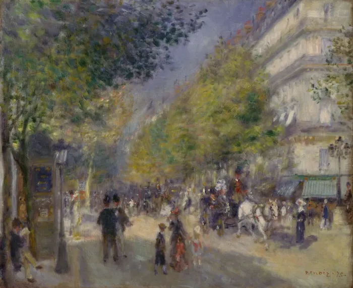 Framed Print : The Grands Boulevards, 1875. Artist: Renoir, Pierre Auguste (1841-1919) Framed Print : The Grands Boulevards, 1875. Artist: Renoir, Pierre Auguste (1841-1919)