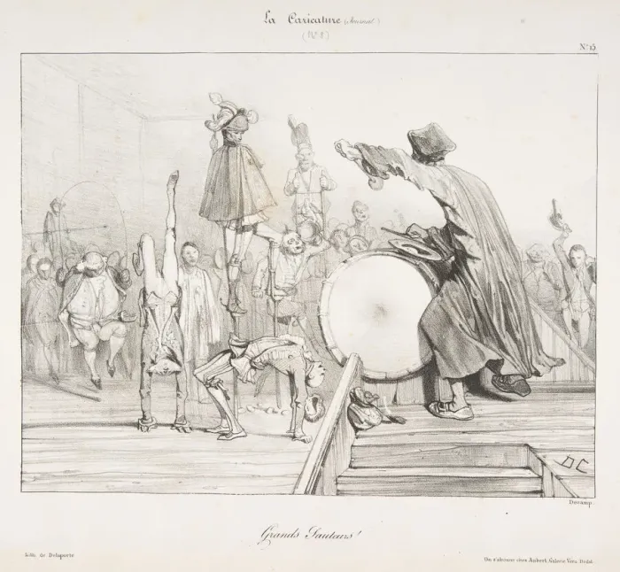 Framed Print : Grands Sauteurs!, from La Caricature, 1823-60. Creator: Alexandre Gabriel Decamps Framed Print : Grands Sauteurs!, from La Caricature, 1823-60. Creator: Alexandre Gabriel Decamps