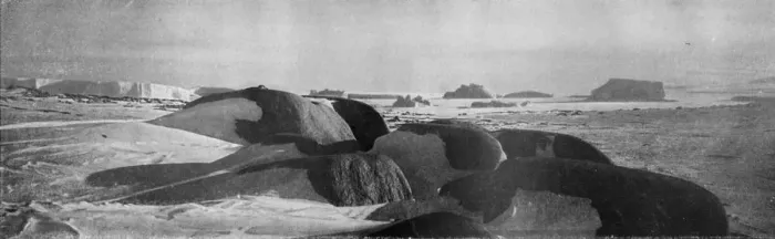 Framed Print : Granite Blocks Planed by Ancient Glaciers at Cape Roberts, c1911, (1913). Artist Framed Print : Granite Blocks Planed by Ancient Glaciers at Cape Roberts, c1911, (1913). Artist