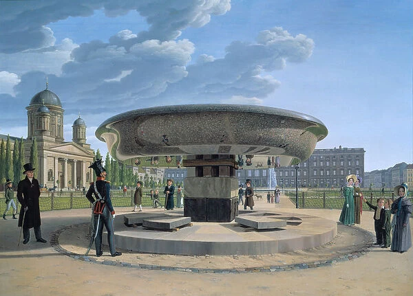The Granite Dish in the Berlin Lustgarten, 1831. Artist: Hummel, Johann Erdmann (1769-1852)