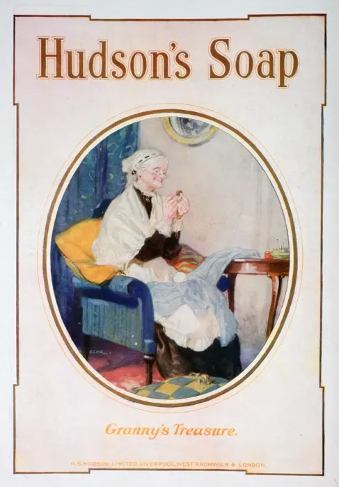 Framed Print : Grannys Treasure, Hudsons soap advert, 1918 Framed Print : Grannys Treasure, Hudsons soap advert, 1918