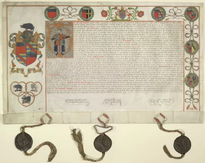 Framed Print : Grant of arms to Sir Nicholas Bacon, 1569. Creator: Unknown Framed Print : Grant of arms to Sir Nicholas Bacon, 1569. Creator: Unknown