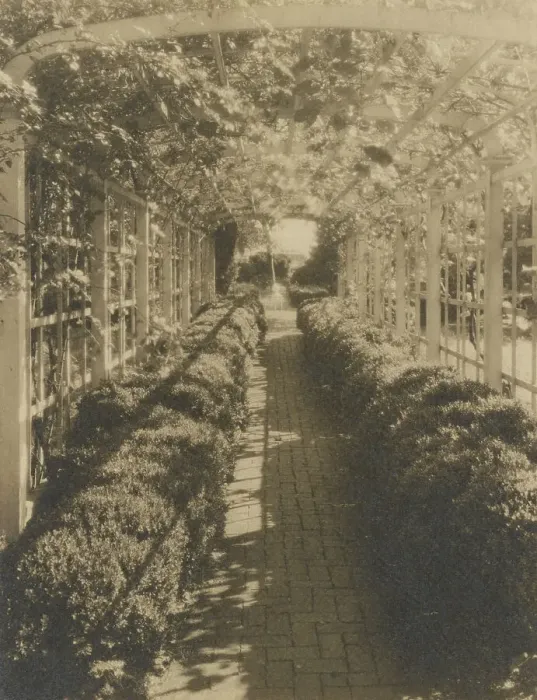 Framed Print : Grape arbor, George Read II house...New Castle, Delaware, 1928. Creator: Frances Benjamin Johnston Framed Print : Grape arbor, George Read II house...New Castle, Delaware, 1928. Creator: Frances Benjamin Johnston
