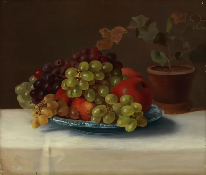 Framed Print : Grapes and Apples, 1867. Creator: Magnus von Wright Framed Print : Grapes and Apples, 1867. Creator: Magnus von Wright
