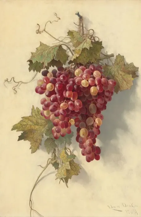 Framed Print : Grapes Against White Wall, 1883. Creator: Edwin Deakin Framed Print : Grapes Against White Wall, 1883. Creator: Edwin Deakin
