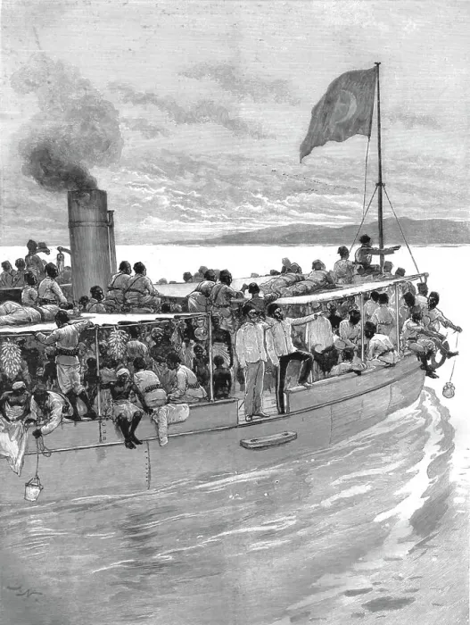 Framed Print : The Graphic Stanley Number; Emin Pasha on board the steamer Khedive crossing the Albert Nyanza t Creator: Unknown Framed Print : The Graphic Stanley Number; Emin Pasha on board the steamer Khedive crossing the Albert Nyanza t Creator: Unknown