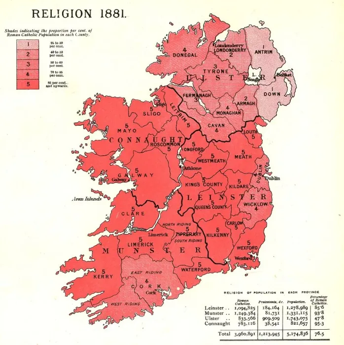 Framed Print : The Graphic Statistical Maps of Ireland; Religion 1881, 1886. Creator: Unknown Framed Print : The Graphic Statistical Maps of Ireland; Religion 1881, 1886. Creator: Unknown